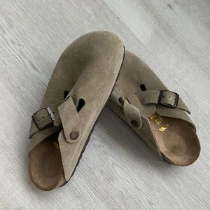 Birkenstock Boston suede taupe NWT